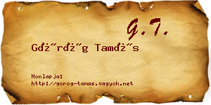 Görög Tamás névjegykártya